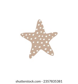 Starfish. Atlantic star. Marine Animal Vector illustration on white background.