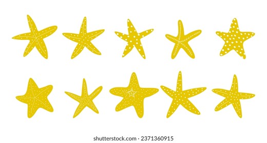 Starfish. Atlantic star. Marine Animal Vector illustration on white background.