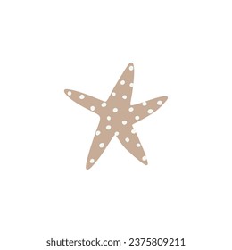 Starfish. Atlantic star. Marine Animal Vector illustration on white background.