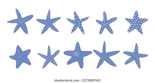 Starfish. Atlantic star. Marine Animal Vector illustration on white background.