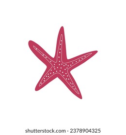 Starfish. Atlantic star. Marine Animal Vector illustration on white background.
