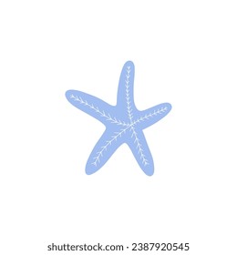 Starfish. Atlantic star. Marine Animal Vector illustration on white background.