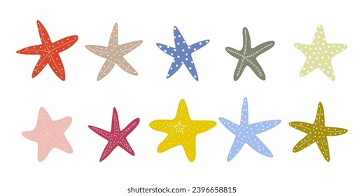 Starfish. Atlantic star. Marine Animal Vector illustration on white background.