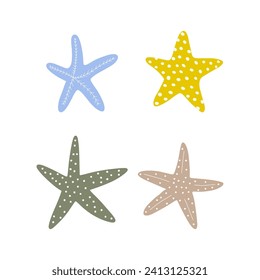 Starfish. Atlantic star. Marine Animal Vector illustration on white background.