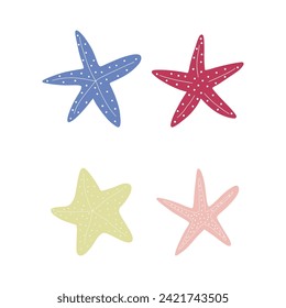 Starfish. Atlantic star. Marine Animal Vector illustration on white background.