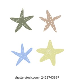 Starfish. Atlantic star. Marine Animal Vector illustration on white background.