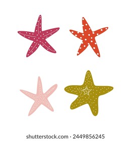 Starfish. Atlantic star. Marine Animal Vector illustration on white background.