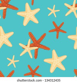 Vector Seamless Pattern Sea Stars Marine Stock Vector (Royalty Free ...