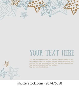 starfish background, vector illustration, card