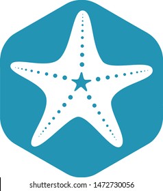 Starfish badge. Simple illustration of the starfish vector icon for the Internet.