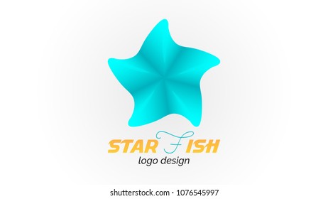 (StarFish) Beautiful Blue StarFish Logo Design