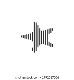 Vector de icono de línea de código de barras negro Starfish sobre fondo blanco.