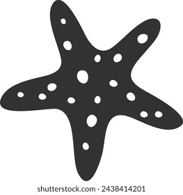 Starfish black icon. Marine animal. Sea fauna