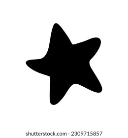 Starfish. Black silhouette. Atlantic star. Marine Animal Vector illustration on white background.