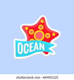 Starfish Bright Color Summer Inspired Sticker With Text