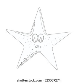 starfish cartoon background, illustration in vector format