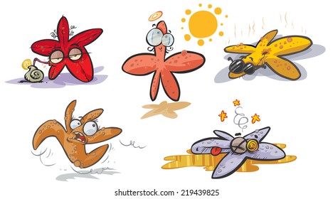 Starfish cartoon collection.