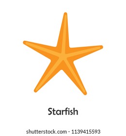 Starfish in cartoon style, marine card  for kid, preschool activity for children, vector illustration