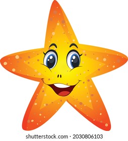 A starfish cartoon vector art and illustration