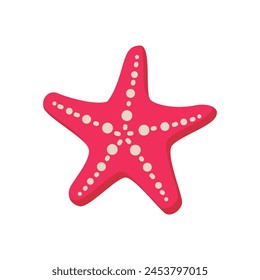 Starfish cartoon vector illustration isolated on white background for icon, logo, print, icon, card, emblem, label. Aquarium.