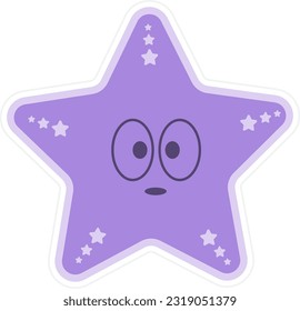 starfish character illustration, starfish character facial expressions