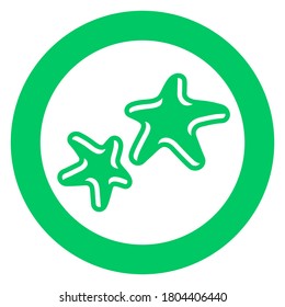 starfish, circle trendy icon on a white background