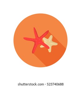 Starfish color icon. Flat design for web and mobile