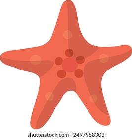 Starfish color icon. Red sea fauna symbol