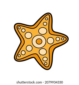 Starfish color variation for coloring page isolated on white background