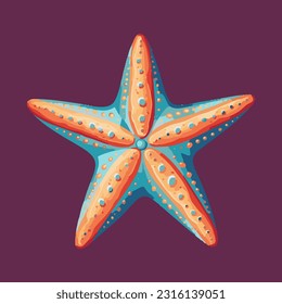 starfish colored 3d detailed illustration