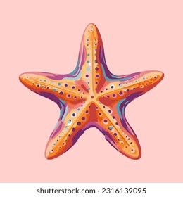 starfish colored 3d detailed illustration