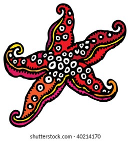 starfish colored drawing