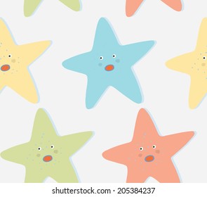 Starfish colorful seamless pattern background 