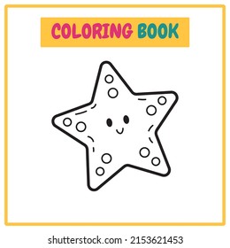 Starfish Coloring Book or Outline Vector Illustration