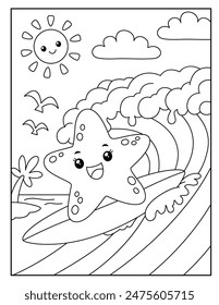 Starfish para colorear páginas para niños