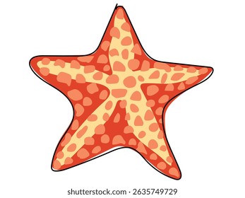 Starfish in continuous line drawing on a white background.