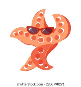 A starfish with dark glasses makes a welcoming gesture