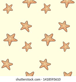 starfish different color vector seamless pattern template