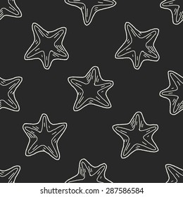 Starfish doodle seamless pattern background