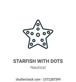 Starfish with dots outline vector icon. Thin line black starfish with dots icon, flat vector simple element illustration from editable nautical concept isolated on white background