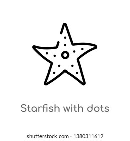 starfish with dots vector line icon. Simple element illustration. starfish with dots outline icon from nautical concept. Can be used for web and mobile