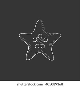 Starfish. Drawn in chalk icon.