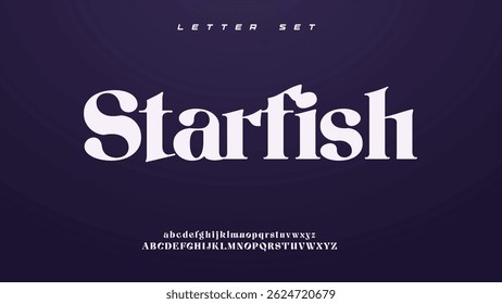 Starfish elegant alphabet letters font logo classic minimal fashion designs. Typography modern sans fonts and number for logo brand. vector illustration