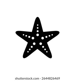 Starfish with Five Thick Arms Marine Animal Silhouette Icon