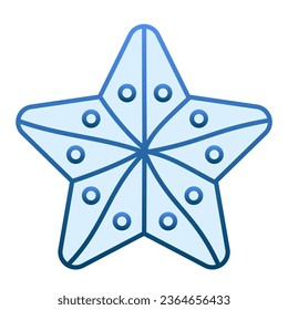 Starfish flat icon. Aquatic blue icons in trendy flat style. Beach gradient style design, designed for web and app. Eps 10