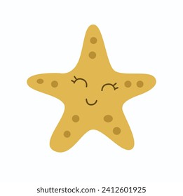 Starfish flat icon on white background for web and mobile app design