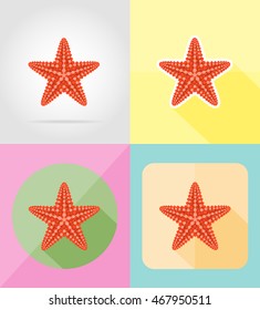 starfish flat icons vector illustration isolated on background