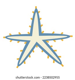 Starfish in flat style. Beautiful underwater inhabitant.