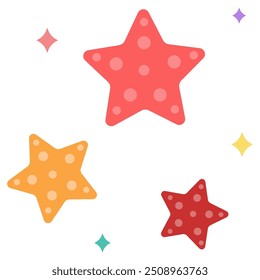 Starfish flat style isolated on white background.