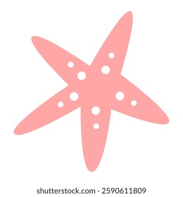 Starfish in flat style isolated on white background. Summer vector clipart.